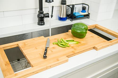 Bamboo Expandable Over The Sink Cutting Board - style: Over-the-Sink Expandable