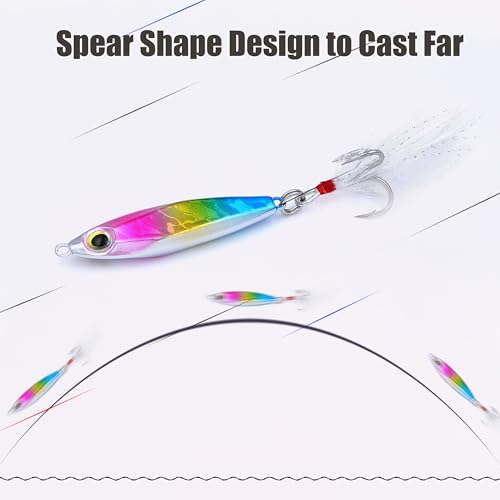 EXAURAFELIS Jigging Bait Fishing Lures Fishing Gear Jig Fishinglure Spoon Lures Sinking Metal Spoons swimbaits for Bass Trout Tuna Kingfish Snapper Cobia Tackle Box Freshwater Saltwater