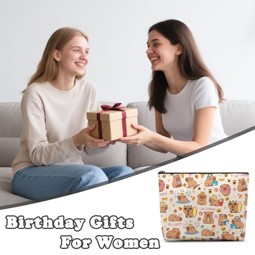 Capybara Makeup Bag, Capybara Gifts For Women, Capybaras Makeup Pouch, Travel Toiletry Bag With Zipper, Birthday Gifts For Mom Sister, Travel Toiletry Bag - color: Capybara