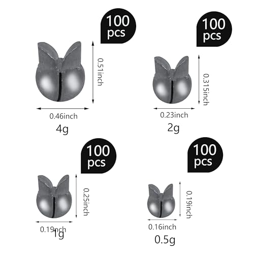 100PCS Split Shot Fishing Weights Round Removable Fishing Sinkers for Fly Bass Fishing Casting 4 Sizes - color: Grey, size: 0.5g 100pcs