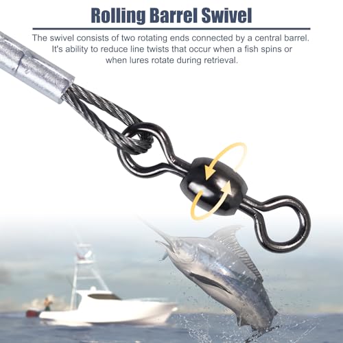 2 Pack Pre-Tied Shark Fishing Hook Rigs Heavy Duty Stainless Leader Wire and Big Game Circle Hooks 14/0 16/0 18/0 Ideal for Deep Sea Fishing Shark Tuna Halibut - size: 14/0 - 2 PCS