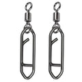 QISHUO Stainless Steel Fishing Swivels Lure Tackle Clips Snap Swivels Strength Barrel Saltwater Swivel Fishing Rolling Black Nickel - size: Size 2+L (80lb) 50 pcs
