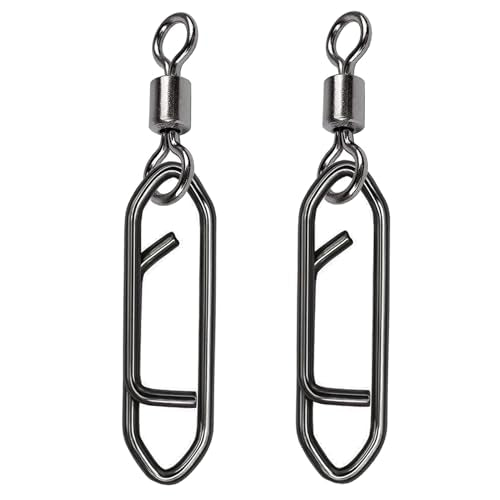 QISHUO Stainless Steel Fishing Swivels Lure Tackle Clips Snap Swivels Strength Barrel Saltwater Swivel Fishing Rolling Black Nickel - size: Size 3+M (70lb) 50 pcs