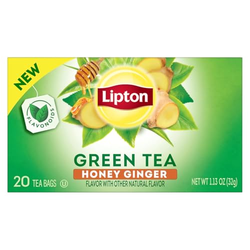 Lipton Green Tea Variety Pack, Honey Ginger, Lemon & Peach, 20 CT (3 ea) - size: 20 Tea Bags (Variety Pack)