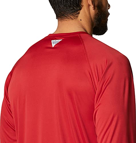 Columbia Men's Collegiate Terminal Tackle Long Sleeve Shirt - color: Ark - Red Velvet/White, size: 4X Tall