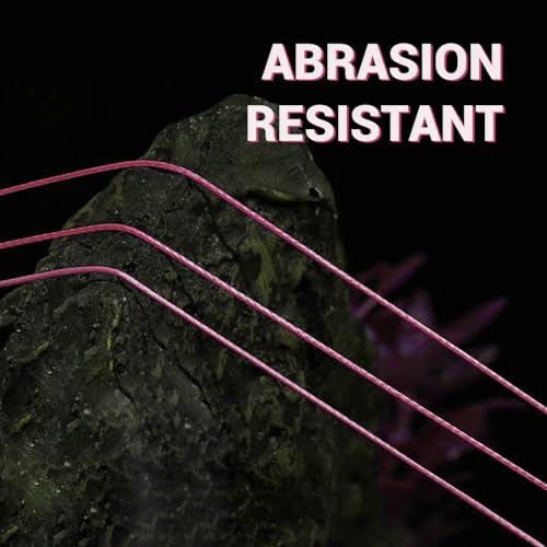 ANGRYFISH 8 Strand Braided Fishing Line, Hi Vis PE Fishing Line, 6LB-50LB | Zero Stretch - Low Memory - Ultra Strong & Abrasion Resistant - Thinner Diameter for Longer Casts - Saltwater/Freshwater - color: Pink, size: 50LB(300Yds)