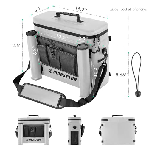 MORXPLOR Kayak Cooler,Waterproof Kayak Seat Back Cooler for Kayaking,Kayak Accessories Cooler Bag,Protable Ice Chest,Beach Cooler,Travel Cooler for Camping or Lunch Bag - color: Light Grey