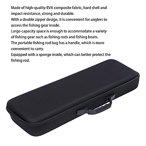 Gonetre Fishing Rod Case EVA Shockproof Hard Shell Fishing Pole Reel Gear Storage Bags Organizer