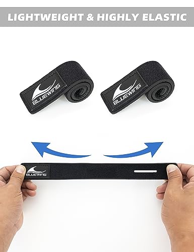 BLUEWING Fishing Rod Wraps Belts Pole Straps 9.8inch 3pcs Elastic Fish Rod Ties Jig for Spinning and Casting - color: Black