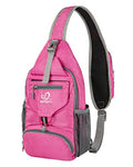 WATERFLY Packable Small Crossbody Sling Backpack Shoulder Chest Bag Daypack for Hiking Traveling - color: Pink