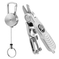 Fishing Line Cutter Tool, Fishing Scissors, Fly Tying Scissors, Multi-Function Folding Angler Accessory with Retractors and Knot Tying Tool, Stainless Steel Blades for Mono and Fluoro Lines