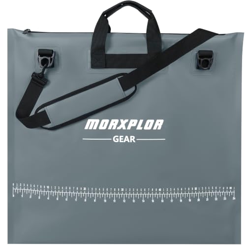 MORXPLOR Fish Bag Heavy Duty Tournament Fishing Weigh in Bag 26x23 19x34 inches - color: Deep Grey