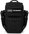 WOLFpak 35L Tactical Gym Backpack (Alpha Black) Durable 1000D Waterproof Oxford Material with MOLLE Webbing, Laptop Pocket & Dual Cup Holders, Durable Fitness/Travel/Military Daypack - color: Alpha Black