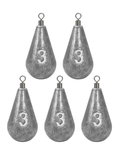 BLUEWING Casting Swivel Bell Sinkers Fishing Weights 1/2oz-8oz Drop Shot Dipsey Lead Saltwater - size: Size05: 3oz, 5 Pack