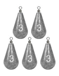 BLUEWING Casting Swivel Bell Sinkers Fishing Weights 1/2oz-8oz Drop Shot Dipsey Lead Saltwater - size: Size05: 3oz, 5 Pack