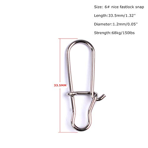 50pcs Fishing Line Slide with 6# Duo-Lock Snap High-Strength Slider, Fish Finder Rig Slides for Fishing, Yellow 1.65inch 150lbs