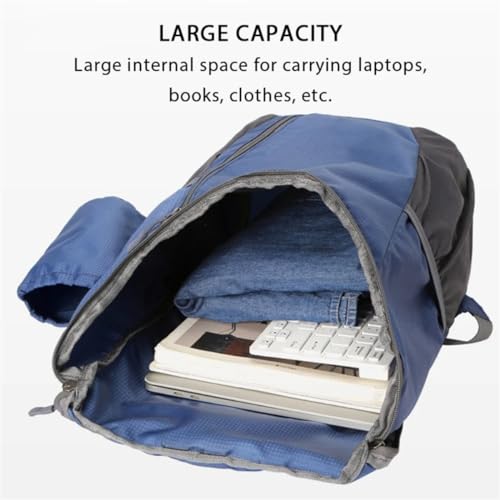 Portable Foldable Backpack Folding Mountaineering Bag, Ultralight Outdoor Cycling Rucksack, Travel Hiking Knapsack (Grey) - color: Grey