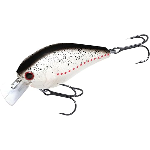 LUCKY CRAFT LC 2.5 Silent Crankbait Fishing Lures, 2-3/8” Squarebill Crankbait, Bass Lures, Floating 4ft Depth Hard Bait, Champion Freshwater Fishing Gear and Tackle Box Accessories - color: 400 White Shad