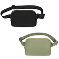 VOROLO Fanny Pack For Women And Men Crossbody Bag Belt Bag | Adjustable Strap Graduation Gifts Lightweight Travel Running - color: Black+Khaki Green