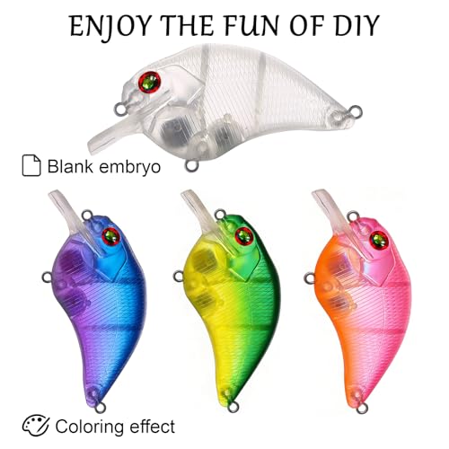20pcs/25pcs Fishing Blanks Lures Kit Fishing Topwater Unpainted Swimbait Unpainted Crankbaits Hard Baits DIY Lure for Bass Salmon Trout Saltwater and Freshwater - color: 20PCS 3.11″/0.49oz