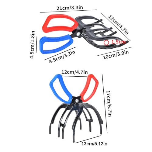 BORDSTRACT Fish Grabber, Three Claw Power Grip Fish Pliers, Non-Slip Metal Fish Gripper with Comfortable Plastic Handle, Fishing Pincer Dehooker for River Fishing, Sea Fishing, Ice Fishing
