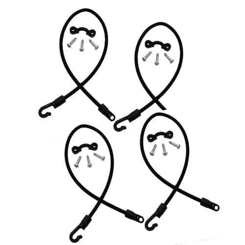 Rod Tamer Deck Mount Rod Straps 2 Pack, 6mm Kayak Boat Fishing Rod Tamer Strap Deck Mount Connector Gunwale Mount Fishing Rod Holders Down Strap (18 inch) - color: Black X 4pack