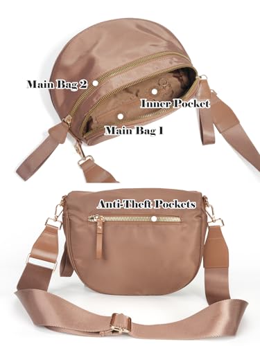 Pure Colour Crossbody Bag Bum Bag for Women,Spacious Purse Fanny Packs Belt Bag,Oversized Bum Bag (Colour Bum Bag-Coffee) - color: Colour Bum Bag-Coffee