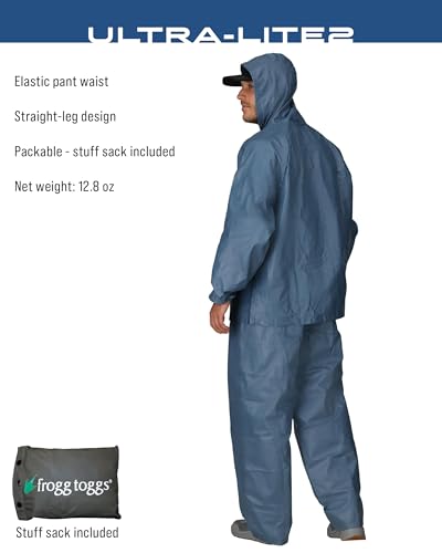 FROGG TOGGS Men's Ultra-Lite2 2-Layer Waterproof Breathable Rain Suit - color: Blue, size: Small