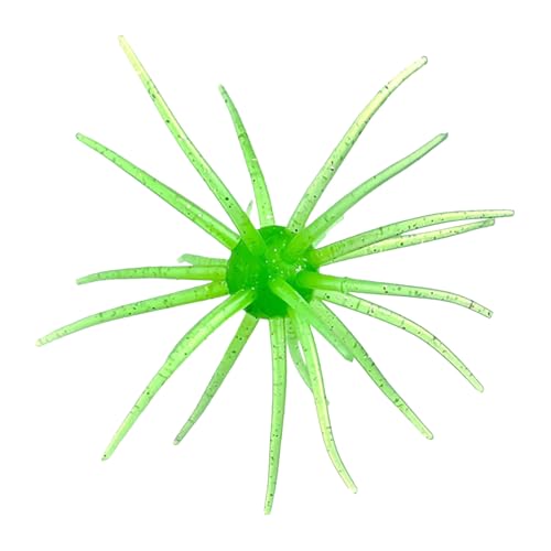 Tentacle Creature Lure Floating Fishing Lure Simulation Sea Urchin Bait Artificial Baits for Bass Fishing - color: Green flash