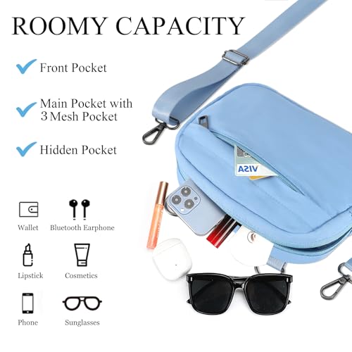 MAXTOP Small Crossbody Bags for Women Belt Bag Fanny Pack with Adjustable Strap - color: Azure Blue, style: Small Crossbody Bag