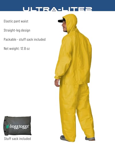FROGG TOGGS Men's Ultra-Lite2 2-Layer Waterproof Breathable Rain Suit - color: Yellow, size: Small