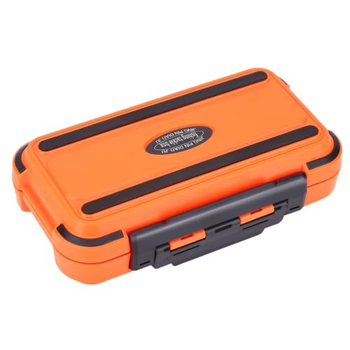 24-Slot Water proof Fishing Tackle Box - Compact ABS Lure Organizer with Adjustable Dividers for Baits & Hooks,16x9x4.5cm(Orange)