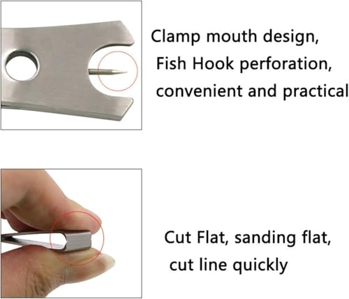 2Pcs Fishing Line Cutter Nipper with Hook Eye Cleaner Pin Stainless Steel Fishing Line Scissors Cutting Tool, Hook Eye Cleaner Pin, Multi Functional Accessories, Nippers and Snips