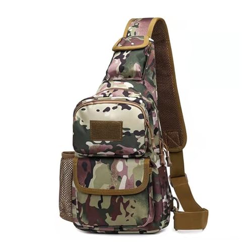 Sling Bag Crossbody Backpack for Men, Tactical Chest Shoulder Bags Daypack | Camouflage Cross Body Bag with Convertible Waterproof Shoulder Strap Trendy Casual Daypacks and Water Bottle Holder Chest Bag - color: Color 2