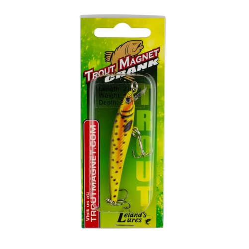 Trout Magnet Trout Crank Top Water Fishing Bait, Runs 2-4 Feet Depth with Small Rattles for High Effectiveness, Great Fishing Lure for Freshwater - color: Brown Trout, size: 2.5"