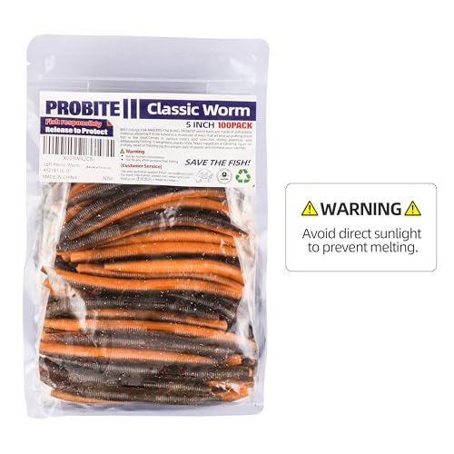 Soft Fishing Worm 100PCS, 3/4/5/6" Mega Value Pack Senko Style Soft Lures for Bass, Plastic Worm Stick Baits, Multicolor, Cost-Effective Fishing Gift - color: Rainbow Trout, size: 5"