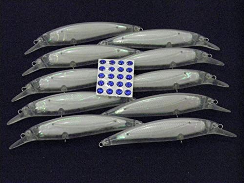 10 Blank Unpainted Minnow Crankbait Topwater Lipless Jerkbait Fishing Lures V3 - color: UPM600P10