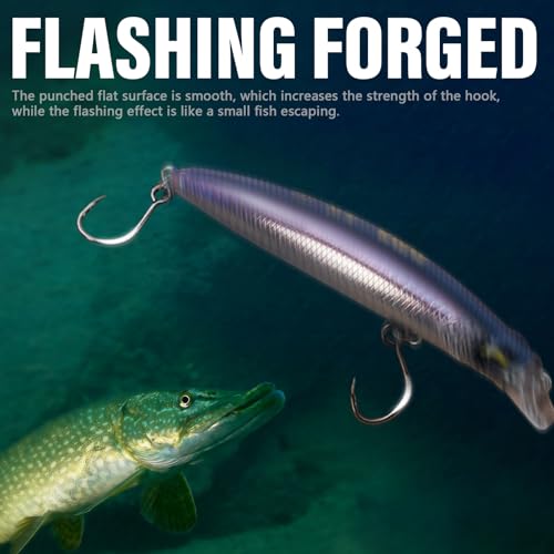 Inline Replacement Single Hooks for Hard Baits, Black Titanium Coated, Ultra Sharp & High-Strength, Includes Matching Split Rings — 4 Variants (#4-30 Pcs, #2-30 Pcs, #1-28 Pcs, #1/0-26 pcs) - color: #2-Inline-Single-Hooks, size: #2