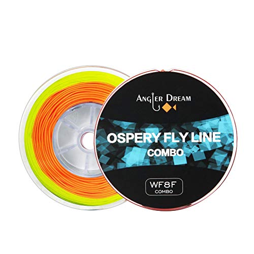 100FT WF3F WF5F WF8 Fly Fishing Line Combo Weight Forward Fly Line with Braided Backing Tapered Leader Preload Fly Line with Welded Loop - color: Orange, size: WF 3F Fly Line Combo