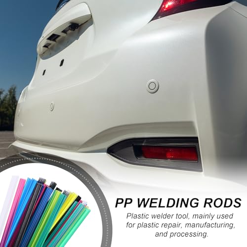 MECCANIXITY 10pcs Plastic Welding Rods, 39 Inch PP Welding Repair Strips Welder Rods with Reinforcing Mesh for Car Bumpers, Kayak Repair, Plastic Welder, Black - color: Black, size: 1m