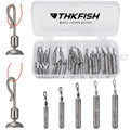 THKFISH Fishing Weights Sinkers Set, 28PCS Fishing Sinker Drop Shot Weights Kit,Drop Shot Rig Wacky Hooks for Saltwater Freshwater Bass Fishing - size: G-28pcs-Weight
