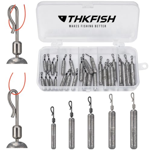 THKFISH Fishing Weights Sinkers Set, 28PCS Fishing Sinker Drop Shot Weights Kit,Drop Shot Rig Wacky Hooks for Saltwater Freshwater Bass Fishing - size: G-28pcs-Weight