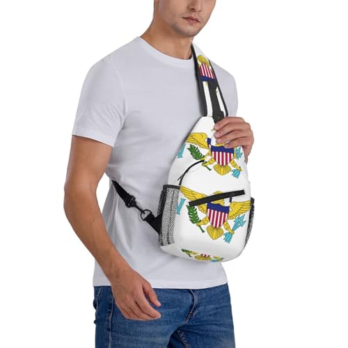 Flag Of Virgin Islands Outdoor Crossbody Shoulder Bag For Unisex Young Adult Hiking Bicycling - color: 7