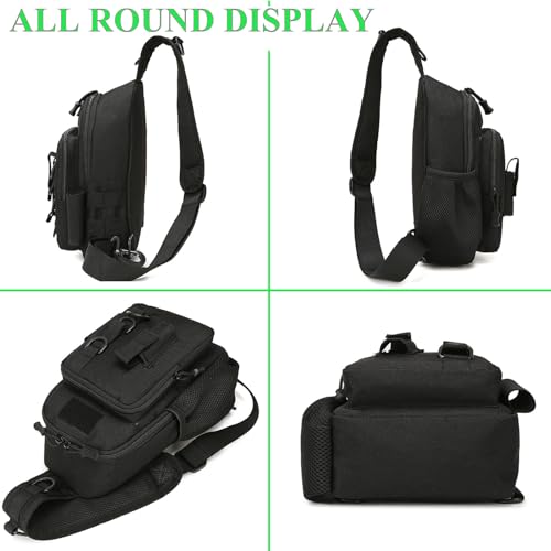 Fishing Sling Bag - Small Fishing Tackle Storage Bags with Rod Holder(Green) - color: Green