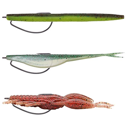 Offset-Worm-Hooks-for-Bass-Fishing-Rubber-Worms-Ewg-Wide-Gap-Bass-Hooks Freshwater Texas Rig Soft Plastics Worms Bait Fishing Hook Black Red Colored 1/0 2/0 3/0 4/0 - color: Black, size: 2/0