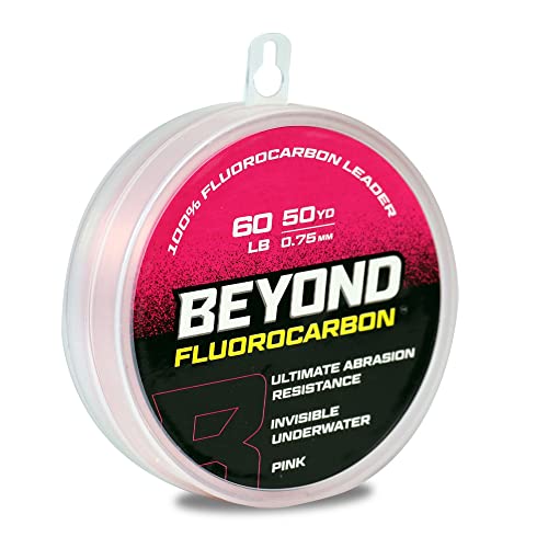 Beyond Fluorocarbon Leader Fishing Line - 100% Pure Fluorocarbon Leader Material - Highly Abrasion Reistant - Invisible Underwater- Shock Resistant - Incredible Knot Strength 50 Yard Spool - color: Pink, size: 30LB