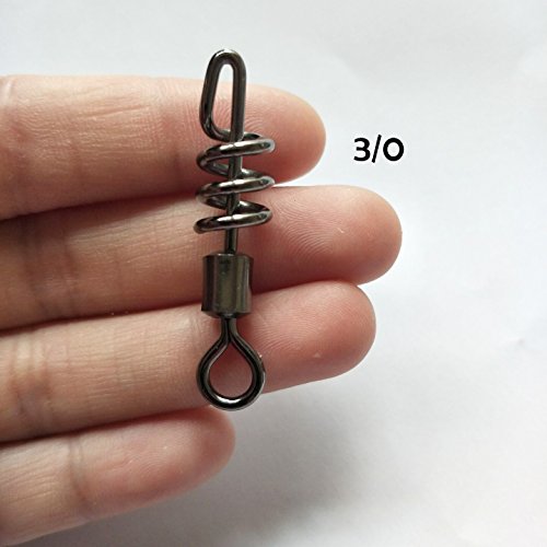 30pcs/Pack Cork Screw Swivel Fishing Swivel Snap Swirl Connector Black Stainless Steel Fishing Swivels 3/0 1/0 2# 4# 6# 8# 10# - size: 6#-30pcs