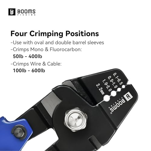 Booms Fishing Crimping Tool Kit: 10.6in Fishing Crimping Pliers with 140pcs Double Barrel Sleeves - Up to 2.2mm Crimper, XW40 - style: Crimper with 140pcs Sleeves