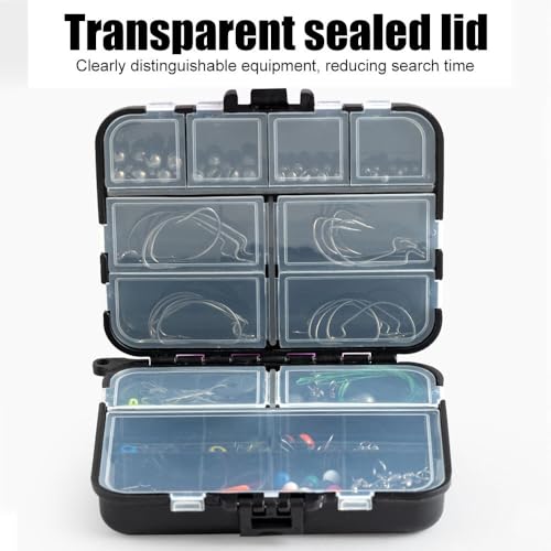 Fishing Tackle Box, Waterproof Double-Sided Utility Fishing Lure Storage Organizer with Removable Dividers for Hooks, Baits