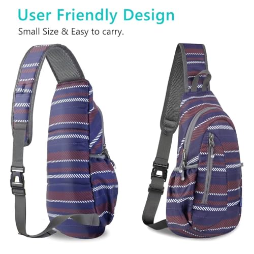 TITECOUGO Small Sling Bag, Lightweight Crossbody Backpack for Men Women, Shoulder Bag for Sports and Outdoor - color: Mix-stripe Pattern